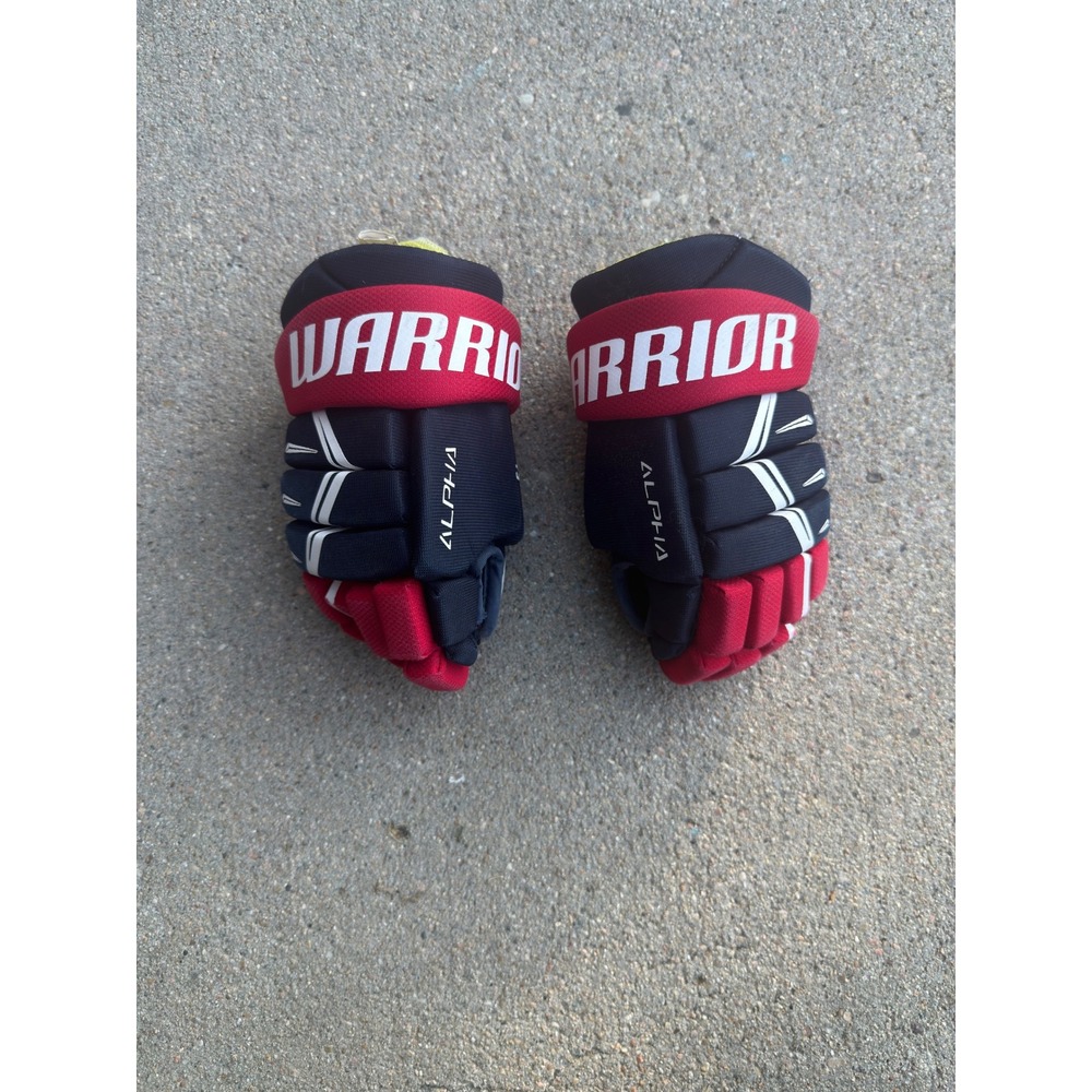 Warrior Alpha DX3 Ice Hockey Gloves Youth 8 Inch Navy Blue Red White YT 8-20CM